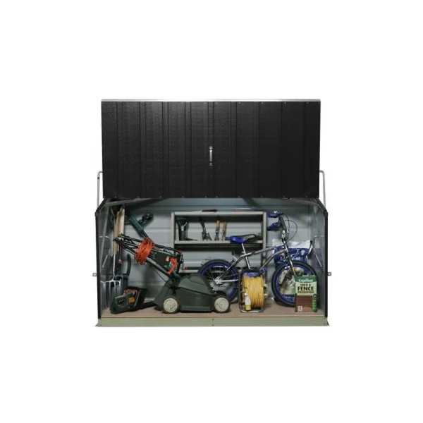 Coffre Jardin Métal Anthracite Acier Galvanisé Gainé PVC Coffre de Rangement en Métal Coffre Stockage Métal coffre extérieur