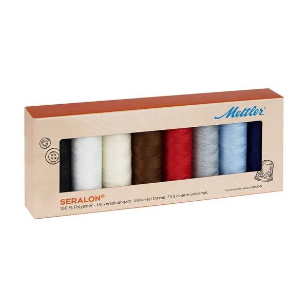 Coffret 8 Fils à Coudre Polyester 200m Mettler® – Finition Soyeuse et Résistance Supérieure