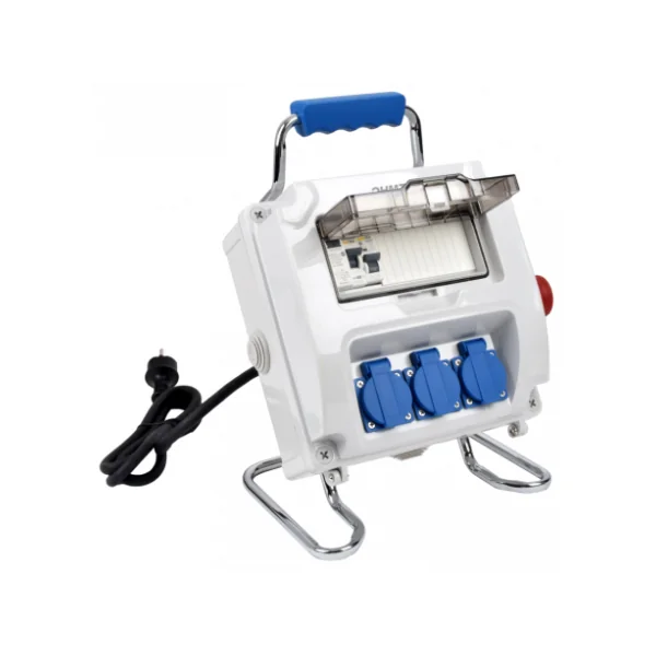 Coffret de chantier câblés 16A pré-équipé 3 PC monophasé 16A avec arret d'urgence