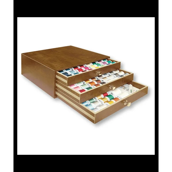 Coffret Trésor en Bois Madeira Polyneon - 180 Couleurs Brillantes pour la Broderie Machine