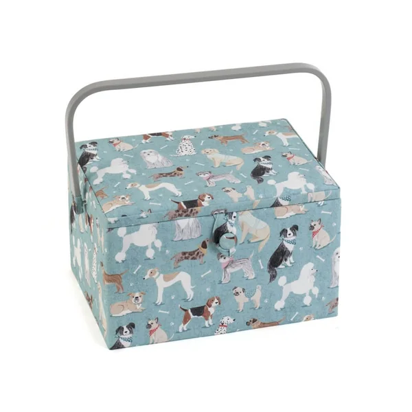 Coffret à couture motif Chiens - 18.5x25.5x14.5 cm - Distrifil