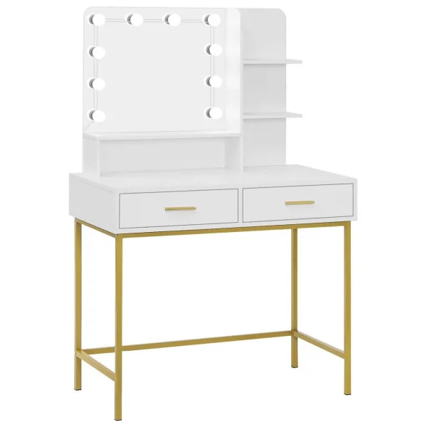 Coiffeuse avec miroir et LED Coiffeuse moderne Table maquillage Coiffeuse femme Coiffeuse chambre
