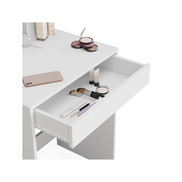 Coiffeuse blanche avec rangement + LED Coiffeuse maquillage Coiffeuse femme Coiffeuse chambre