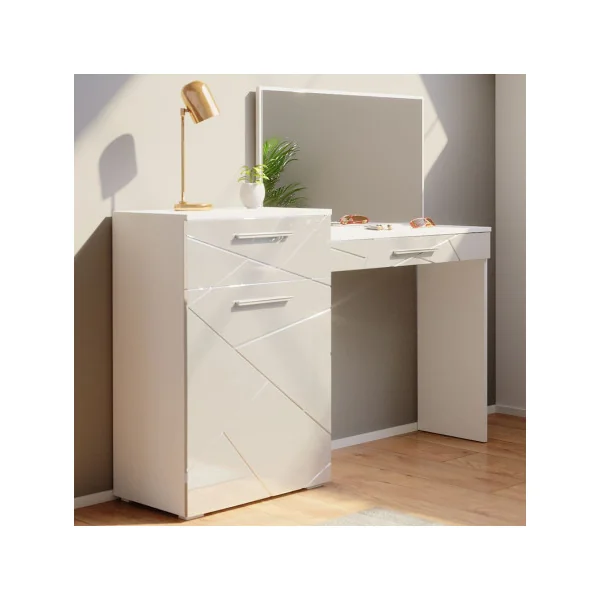 Coiffeuse moderne table maquillage blanc brillant Table manucure Coiffeuse femme