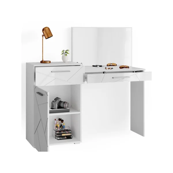 Coiffeuse moderne table maquillage blanc brillant Table manucure Coiffeuse femme