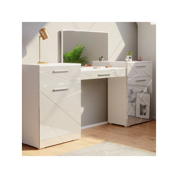 Coiffeuse table maquillage blanc brillant Table manucure Coiffeuse femme Coiffeuse chambre