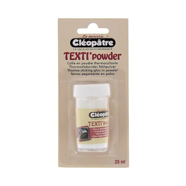 Colle en Poudre Thermocollante Texti'powder - 25 ml - Cléopâtre : L'Indispensable pour le Thermocollage Textile