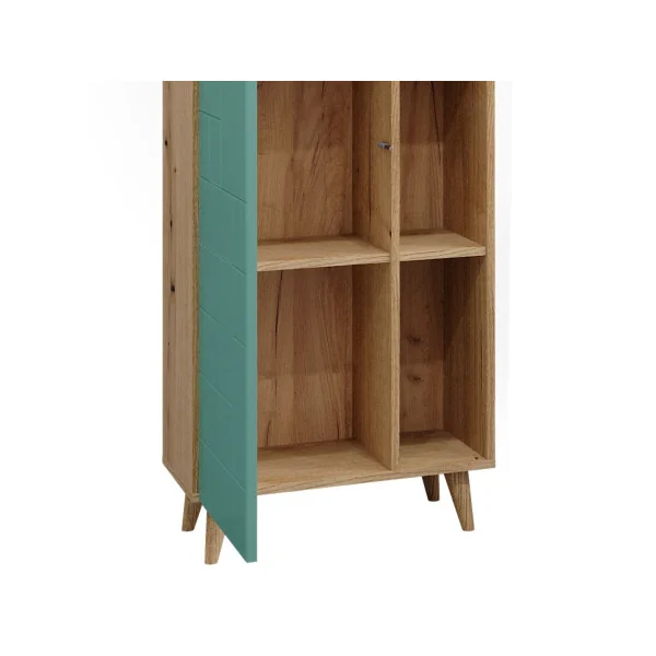 Colonne de salle de bain Chêne et Menthe Meuble salle de bain Armoire avec rangement