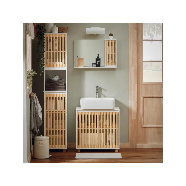 Colonne de Salle de Bain Meuble de Rangement Salle de Bain avec 2 Portes, 1 Compartiment
