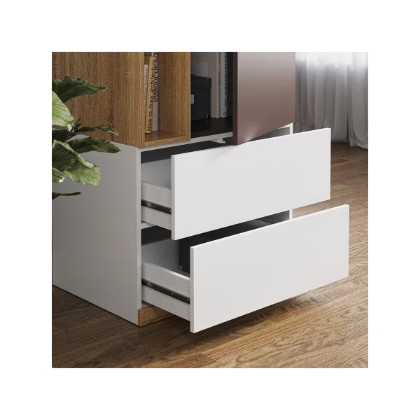 Commode 2 Tiroirs 1 Placard Commode Chambre Commode Salon Moderne