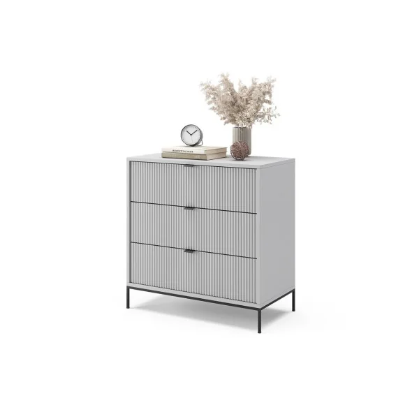 Commode 3 tiroirs design grise Commode grise Commode chambre moderne Commode salon