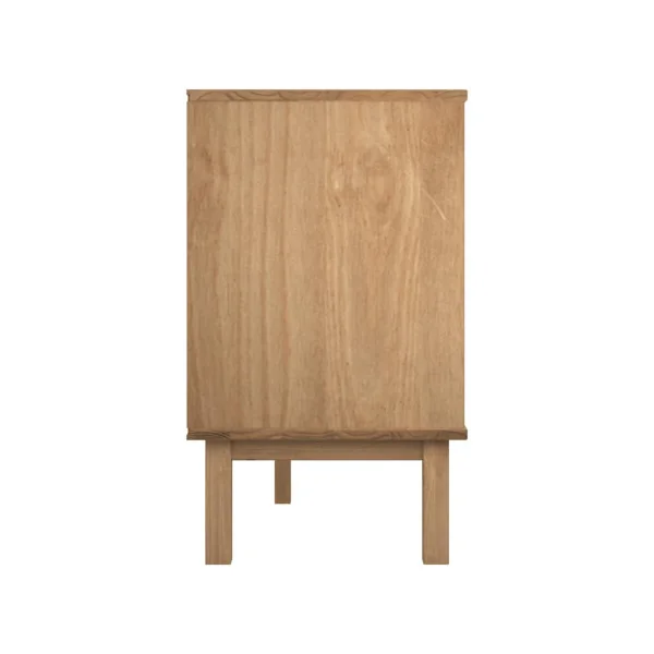 Commode 6 tiroirs 111 cm Pin Massif et Gris Naturel Commode Chambre Commode de Salon