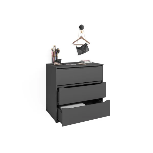 Commode anthracite 3 tiroirs Commode moderne Commode chambre Commode salle à manger