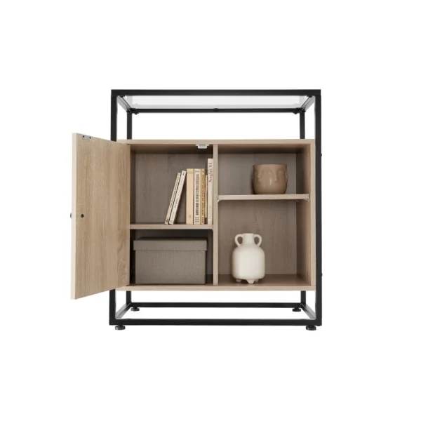 Commode avec placard bois clair Industriel Commode de salon Commode chambre