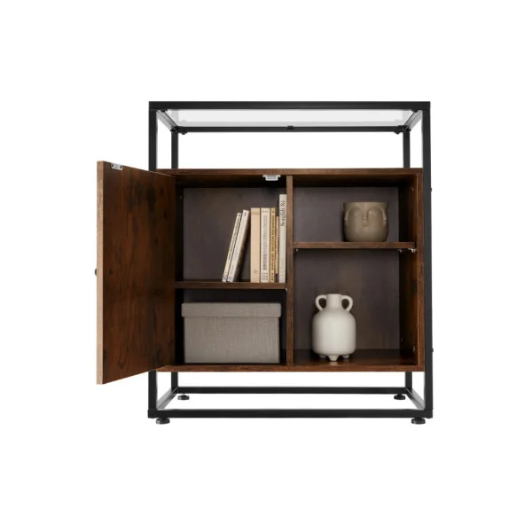 Commode avec placard bois foncé Industriel Commode de salon Commode chambre