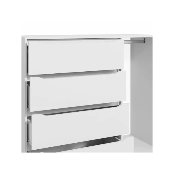 Commode blanche Commode 4 tiroirs avec penderie Commode salon Commode chambre