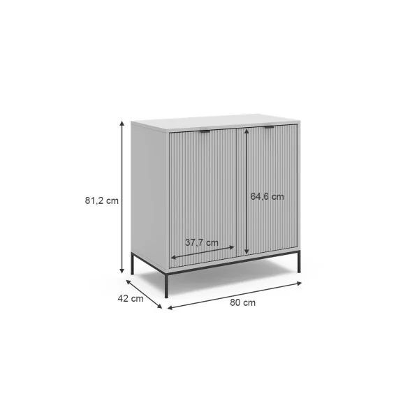 Commode grise design graphique avec placard Commode de salon Commode chambre moderne