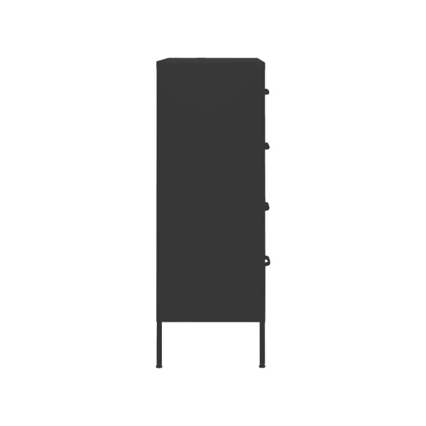 Commode Noir 4 tiroirs en Acier Commode Salon Commode Chambre