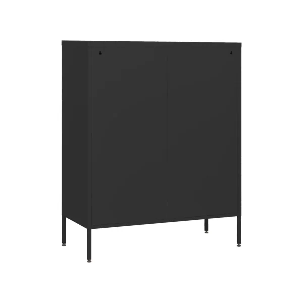 Commode Noir 4 tiroirs en Acier Commode Salon Commode Chambre
