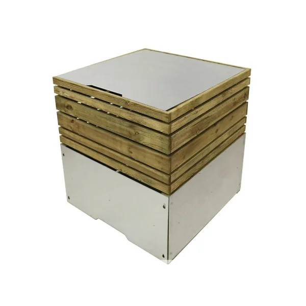 Composteur en pin massif 415L Composteur en bois et acier Composteur de jardin Composteur déchets organiques