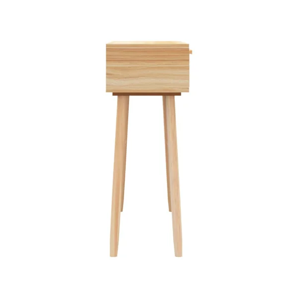 Console En pin Massif 2 Tiroirs Console Naturel et Rotin Naturel Console Scandinave