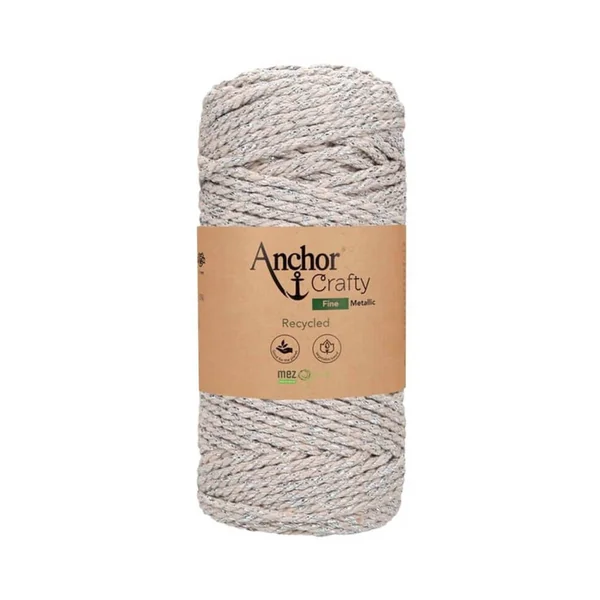 Corde de Coton Recyclé Macramé Anchor Crafty Fine Metallic - 250gr - Anchor