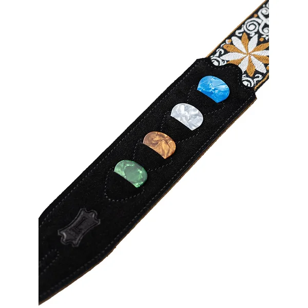 Courroie tissu avec motifs Hootenany, 4 portes mediators, 5 cm - Design 13