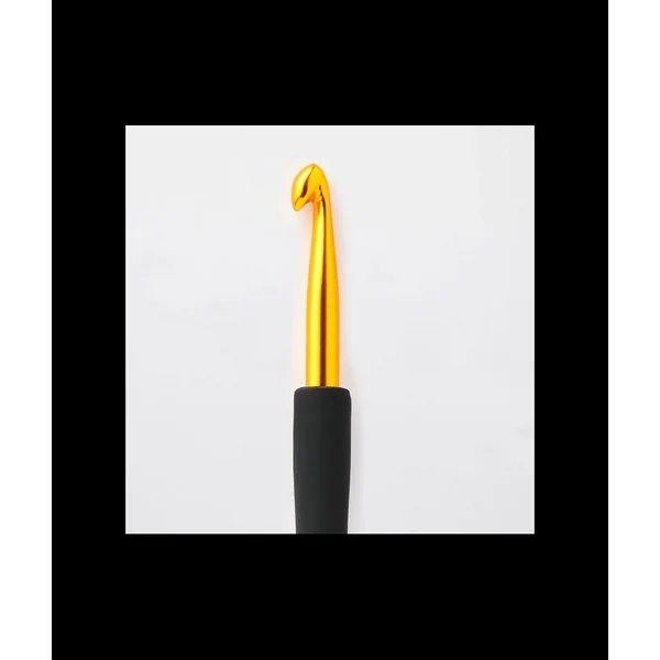 Crochet en aluminium doré avec poignée souple N° 2 à N°6 - Knitpro