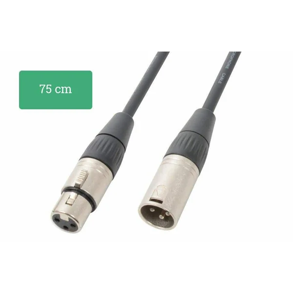 CX100-0,7 - Câble DMX Professionnel XLR 3 Broches Mâle/Femelle de 0,75m