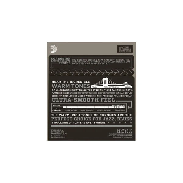 D'Addario ECG26 Chromes cordes électriques filet plat 13/56