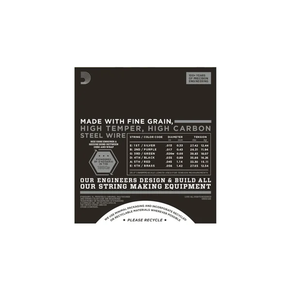 D'Addario ECG26 Chromes cordes électriques filet plat 13/56