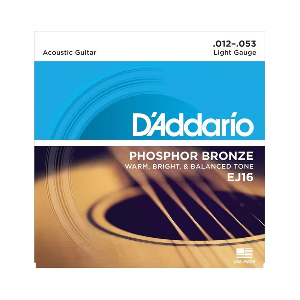D'Addario EJ16 cordes acoustiques phosphore bronze 12/53