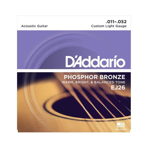D'Addario EJ26 cordes acoustiques phosphore bronze 11/52