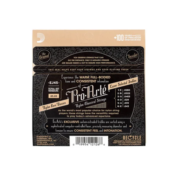 D'Addario EJ45 Pro Arté cordes classiques nylon tension normale