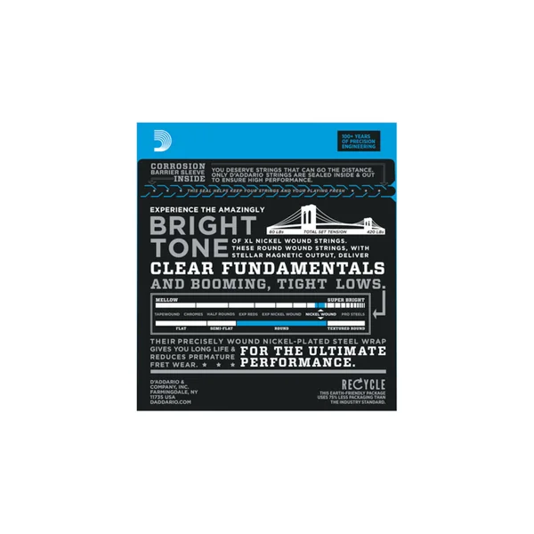 D'Addario EXL160 Cordes Basses Nickel 50/105