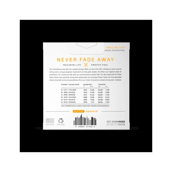 D'Addario XSE1046-3P pack de 3 jeux regular light 10/46