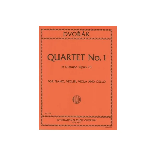 Dvorak A. Piano Quartet D Major OP 23-1
