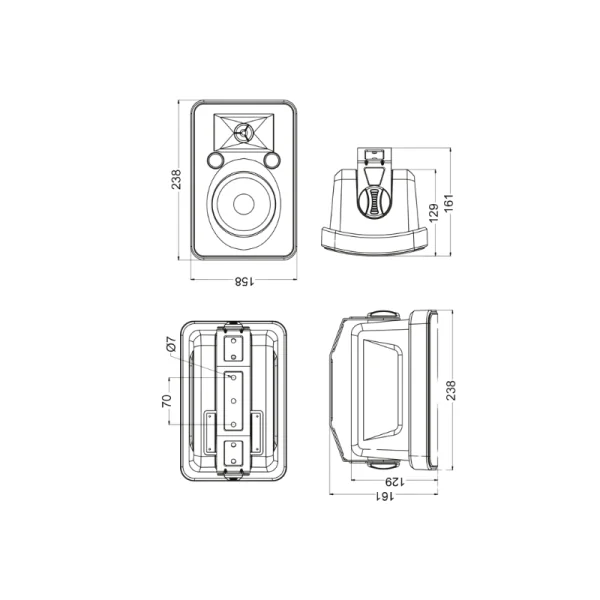 EHP420IPB Audiophony - Paire d'enceinte tropicalisée 4p 20W - 100V