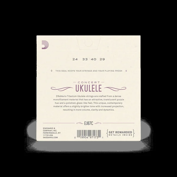 EJ87C Ukulélé Concert (4) Pro-Arté Titanium 024-029 - set of strings