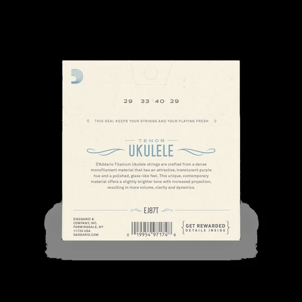EJ87T Ukulélé Tenor (4) Pro-Arté Titanium 029-029 - set of strings
