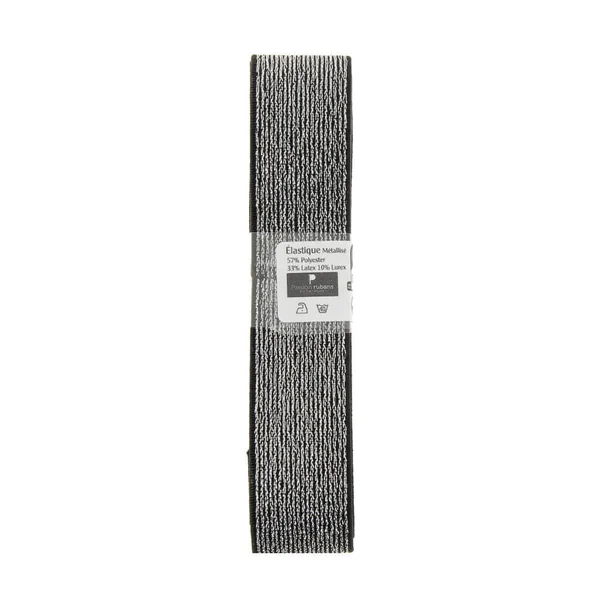 Elastique Métallisé 1,2m x 25mm - Passion Rubans
