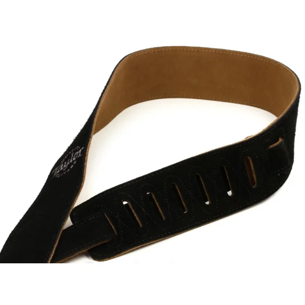 Embroidered Suede Guitar Strap 2.5 inch - Black