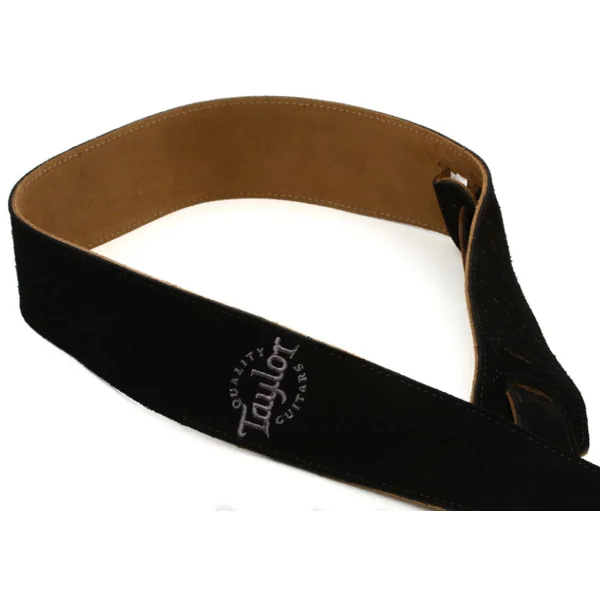 Embroidered Suede Guitar Strap 2.5 inch - Black