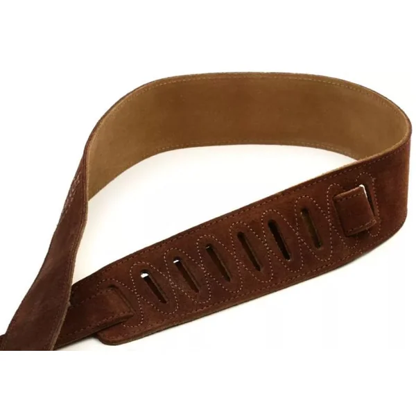 Embroidered Suede Guitar Strap 2.5 inch - Chocolate- 4400-25