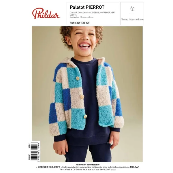 E-MODELE ENFANT - PALETOT PIERROT - PHILDAR