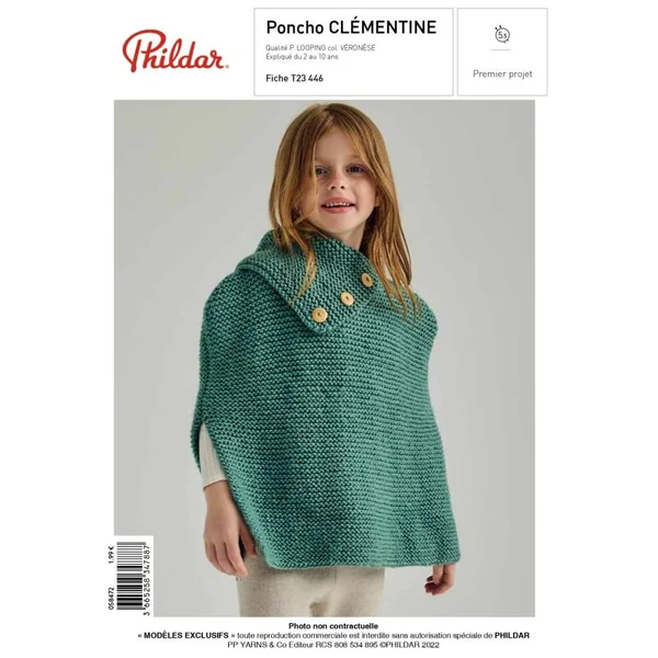 E-MODELE ENFANT - PONCHO CLEMENTINE - PHILDAR