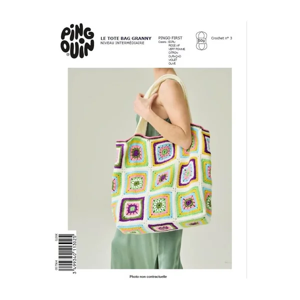 E-MODELE FEMME - LE TOTE BAG GRANNY PRINTEMPS - PINGOUIN