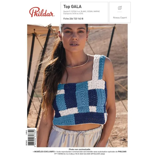 E-MODELE FEMME - TOP GALA - TON BLEU - PHILDAR