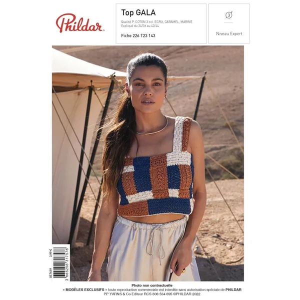 E-MODELE FEMME - TOP GALA - TON MARRON - PHILDAR