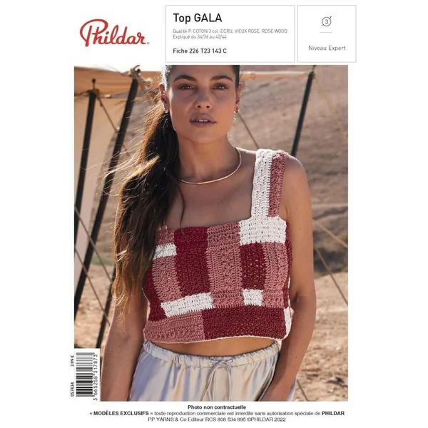 E-MODELE FEMME - TOP GALA - TON ROSE - PHILDAR